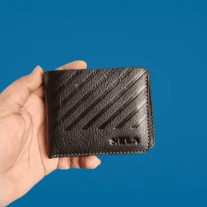 Premium Men's Pure Leather Wallet – Black Embossed Design
